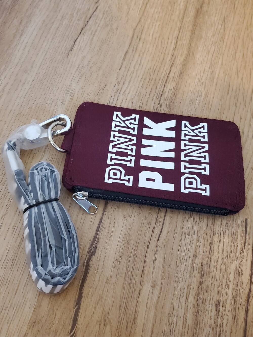 NEW Card Holder Mini Wallet Victorias Secret PINK maroon